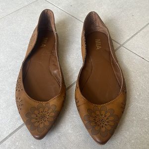 Brown flowered flats (only worn a couple times)